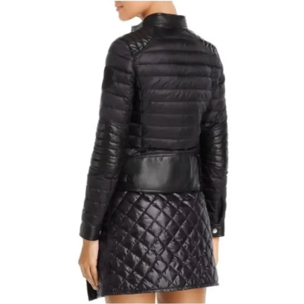 Moncler Citrouille Leather & Down‎ Moto Jacket Size 00 (US XXS)